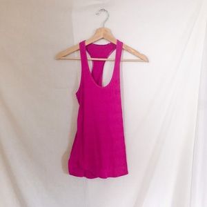 lululemon // hot pink athletic striped top
